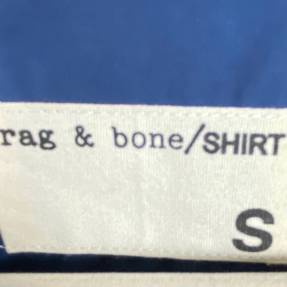 Rag & Bone Sullivan Tunic Shirt Navy Blue‎ Modal Collared Tie Front Size Small S - Picture 5 of 12